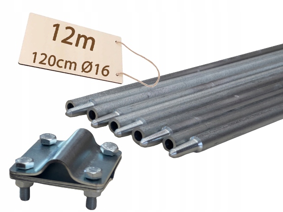 SKLÁPACÍ UZEMŇOVACÍ KOLÍK OCHRANA PRED BLESKOM POZINKOVANÁ PV 10x1,2m 12m